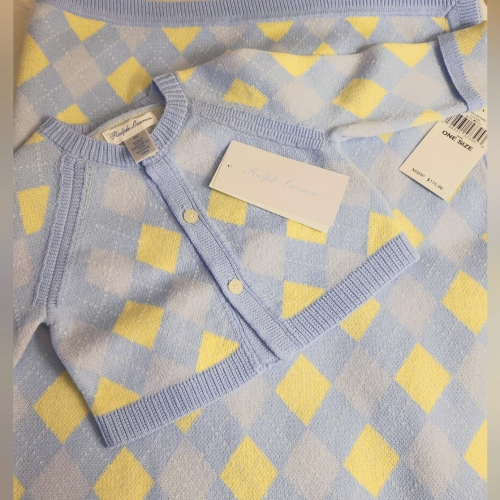 RALPH LAUREN CARDIGAN AND BLANKET